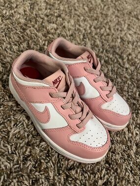 Nike Kids Dunk Pink and White Low-Top Sneakers